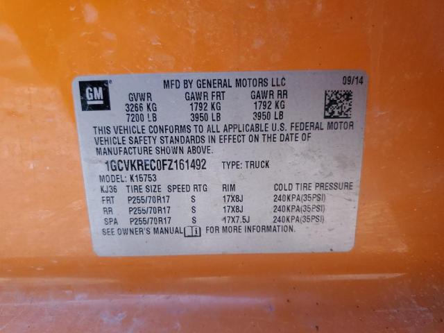 2015 CHEVROLET SILVERADO - 1GCVKREC0FZ161492