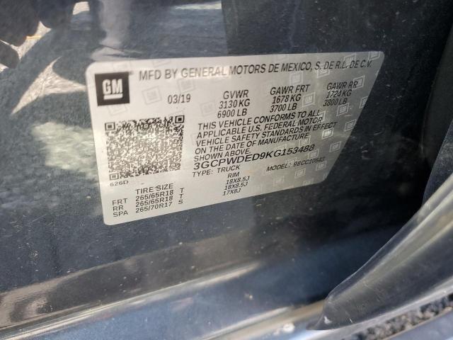 2019 CHEVROLET SILVERADO - 3GCPWDED9KG153488