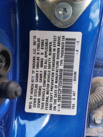 2016 HONDA CIVIC EX - 19XFC2F72GE068450