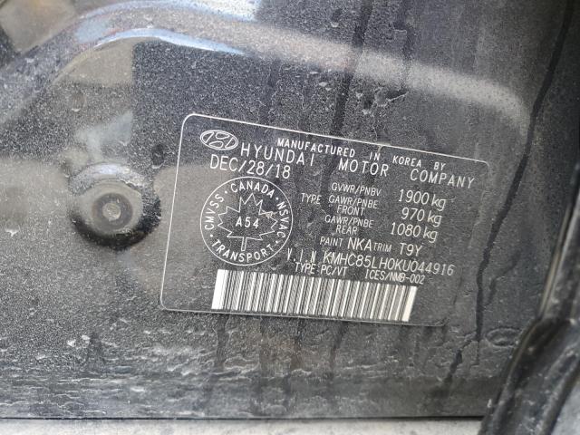 2019 HYUNDAI IONIQ PREF KMHC85LH0KU044916