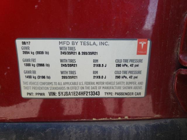 2017 TESLA MODEL S - 5YJSA1E24HF213343