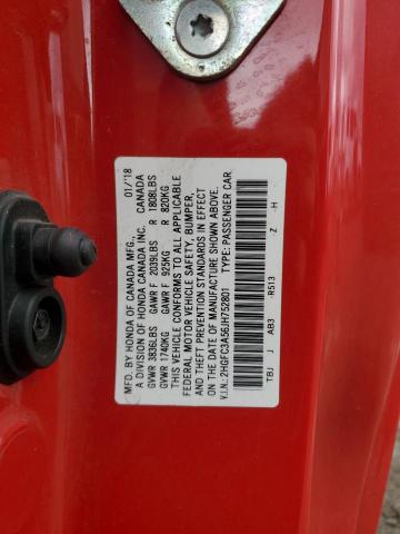 2018 HONDA CIVIC SI - 2HGFC3A56JH752801