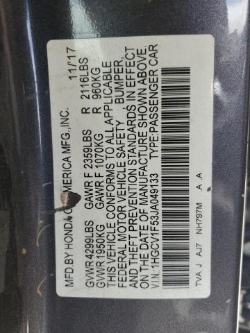 2018 HONDA ACCORD EXL - 1HGCV1F53JA049133