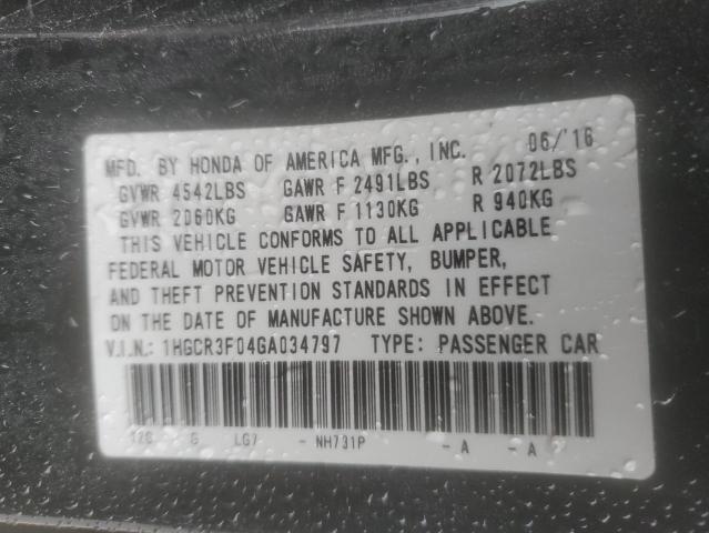 2016 HONDA ACCORD EXL - 1HGCR3F04GA034797