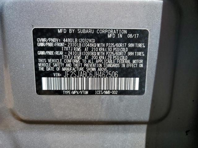 2018 SUBARU FORESTER 2 - JF2SJABC6JH462506