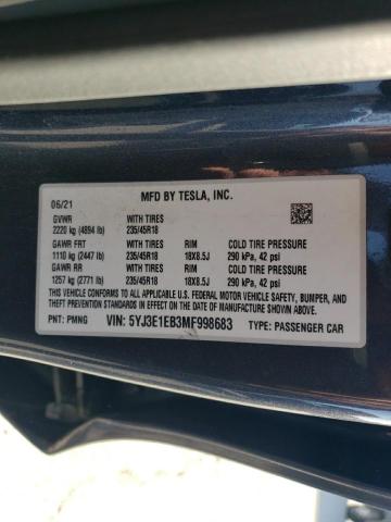 2021 TESLA MODEL 3 - 5YJ3E1EB3MF998683
