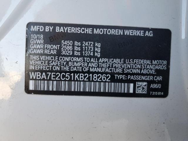 2019 BMW 740 I - WBA7E2C51KB218262