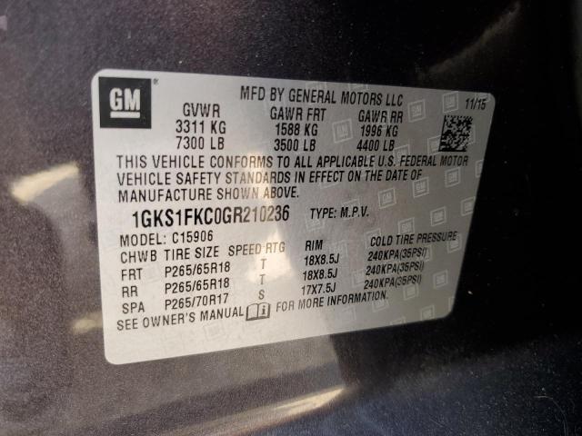 2016 GMC YUKON XL C 1GKS1FKC0GR210236