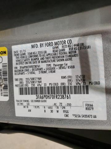 2015 FORD FUSION SE - 3FA6P0H70FR238761