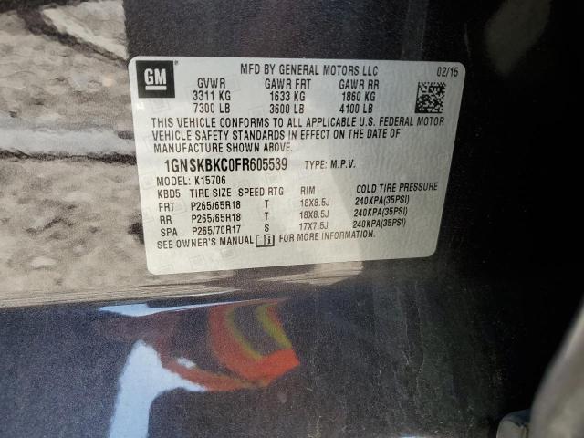 2015 CHEVROLET TAHOE K150 - 1GNSKBKC0FR605539