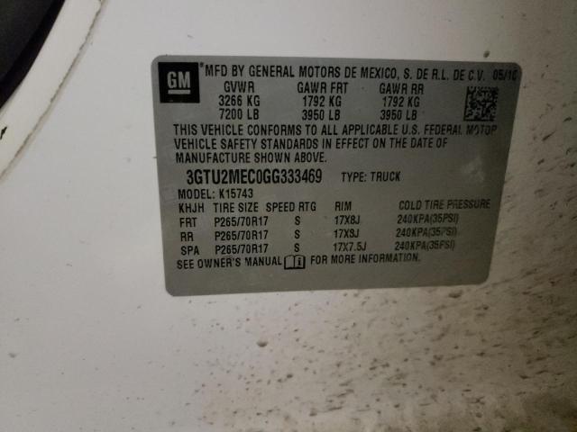 2016 GMC SIERRA K15 - 3GTU2MEC0GG333469