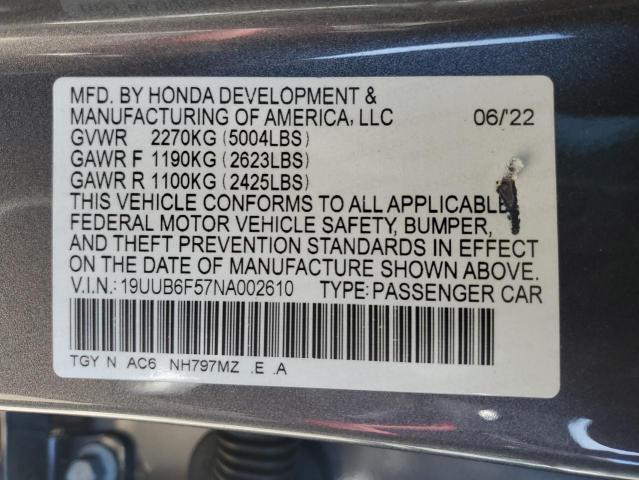 2022 ACURA TLX TECH A - 19UUB6F57NA002610