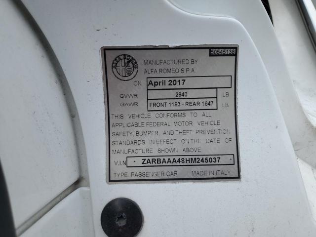 2017 ALFA ROMEO 4C - ZARBAAA48HM245037