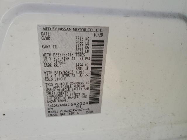 2020 NISSAN PATHFINDER - 5N1DR2AN6LC642024