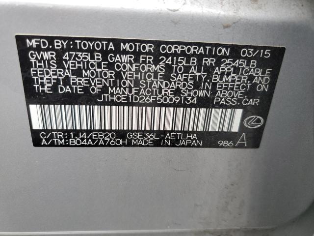 2015 LEXUS IS 350 JTHCE1D26F5009134