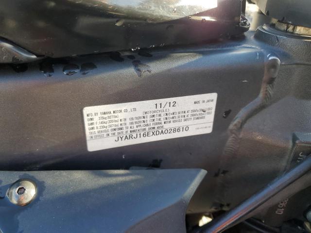 2013 YAMAHA YZFR6 JYARJ16EXDA028610