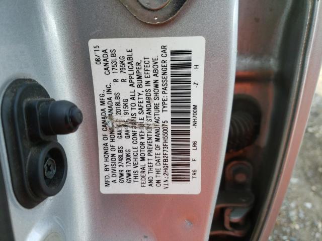2015 HONDA CIVIC SE 2HGFB2F73FH550075