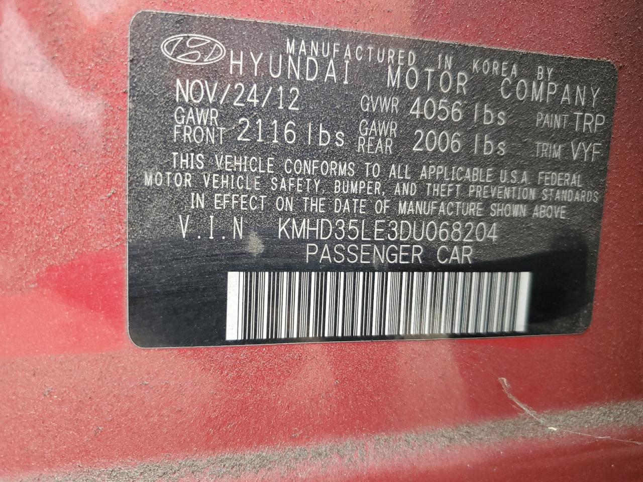 Lot #3142890287 2013 HYUNDAI ELANTRA GT