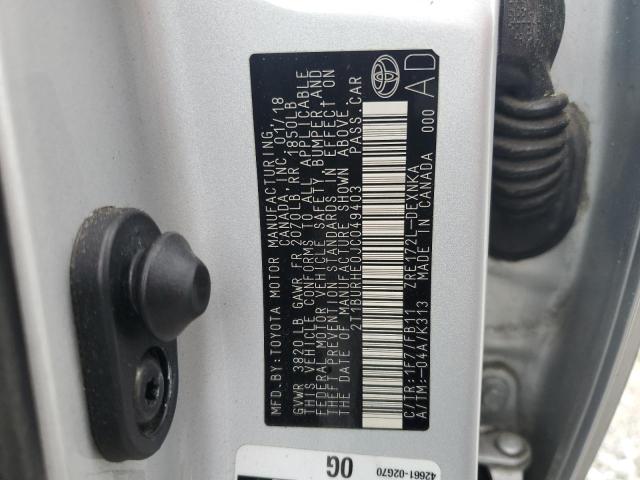 2018 TOYOTA COROLLA L - 2T1BURHE0JC049403