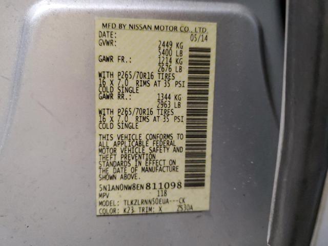 2014 NISSAN XTERRA X - 5N1AN0NW8EN811098