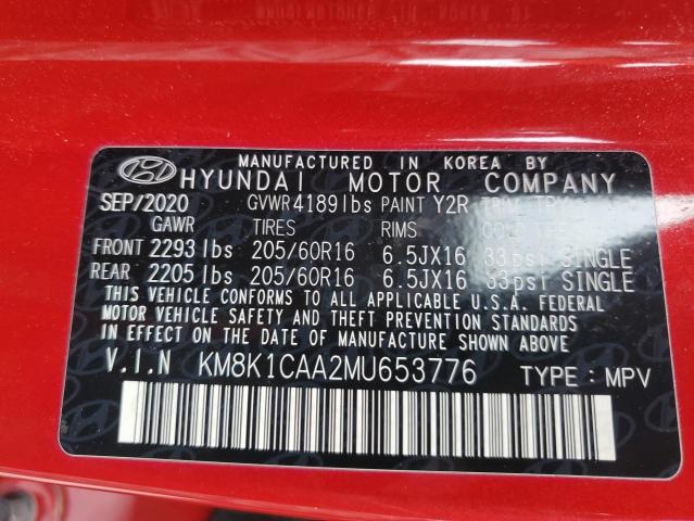 2021 HYUNDAI KONA SE KM8K1CAA2MU653776