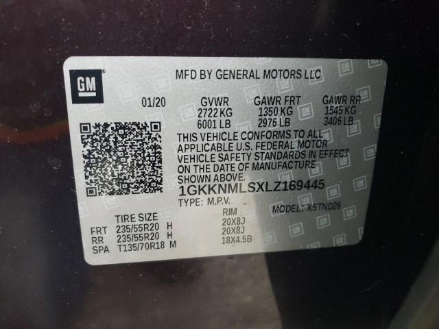 2020 GMC ACADIA SLT - 1GKKNMLSXLZ169445