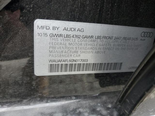 2016 AUDI A4 PREMIUM - WAUAFAFL6GN017003
