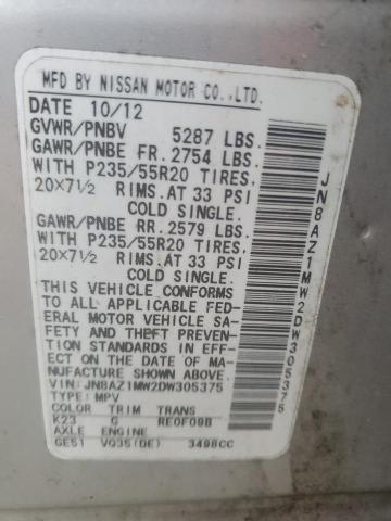 2013 NISSAN MURANO S - JN8AZ1MW2DW305375