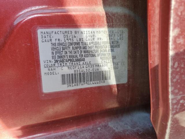 2016 NISSAN SENTRA S 3N1AB7AP9GL666048