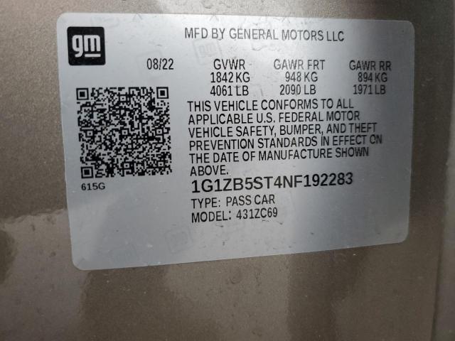 2022 CHEVROLET MALIBU LS 1G1ZB5ST4NF192283
