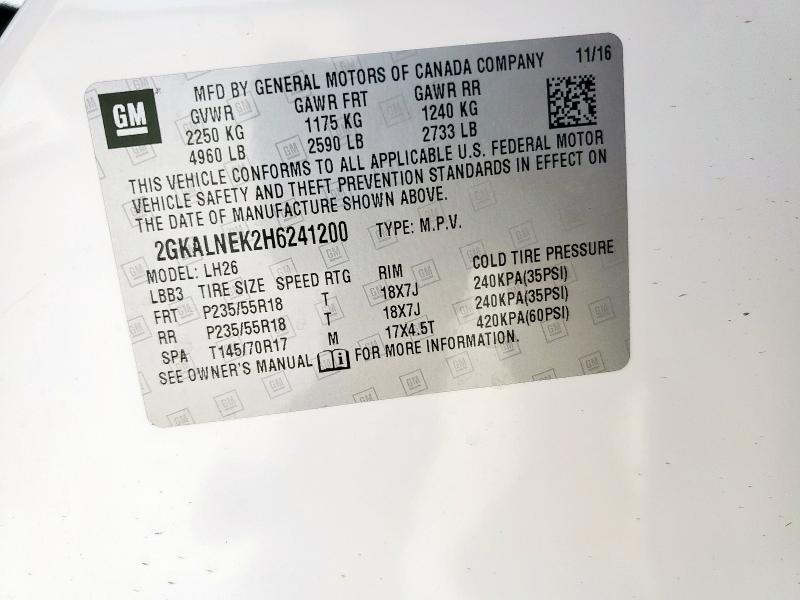 2017 GMC TERRAIN SL - 2GKALNEK2H6241200
