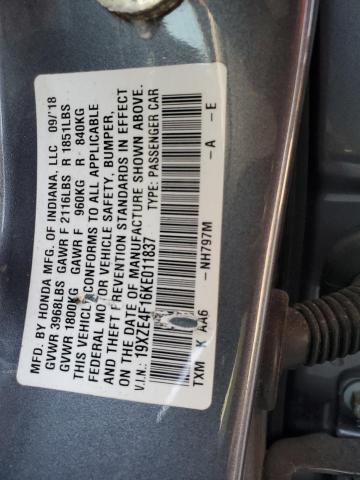 2019 HONDA INSIGHT LX 19XZE4F16KE011837