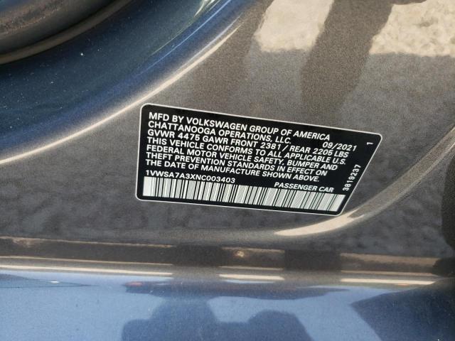 2022 VOLKSWAGEN PASSAT SE - 1VWSA7A3XNC003403