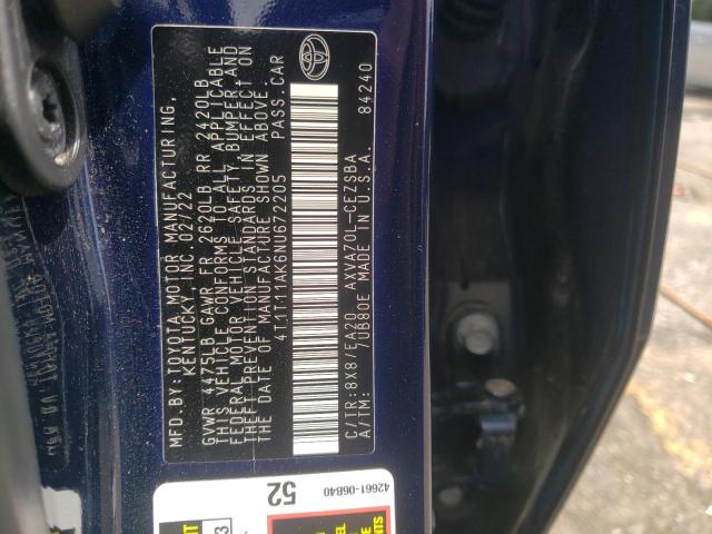 2022 TOYOTA CAMRY SE - 4T1T11AK6NU672205