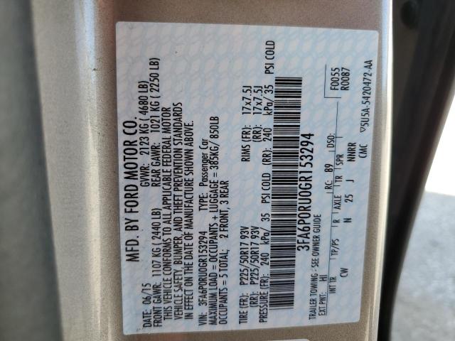 2016 FORD FUSION ENE 3FA6P0RU0GR153294