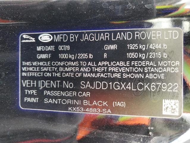 2020 JAGUAR F-TYPE SAJDD1GX4LCK67922