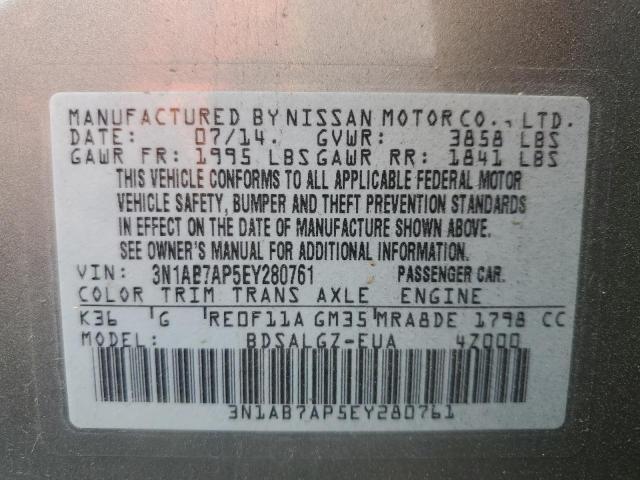 2014 NISSAN SENTRA S - 3N1AB7AP5EY280761