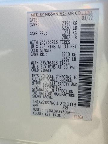 2022 NISSAN MURANO SV - 5N1AZ2BS7NC122103