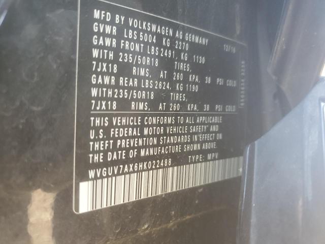 2017 VOLKSWAGEN TIGUAN SPO - WVGUV7AX6HK022488