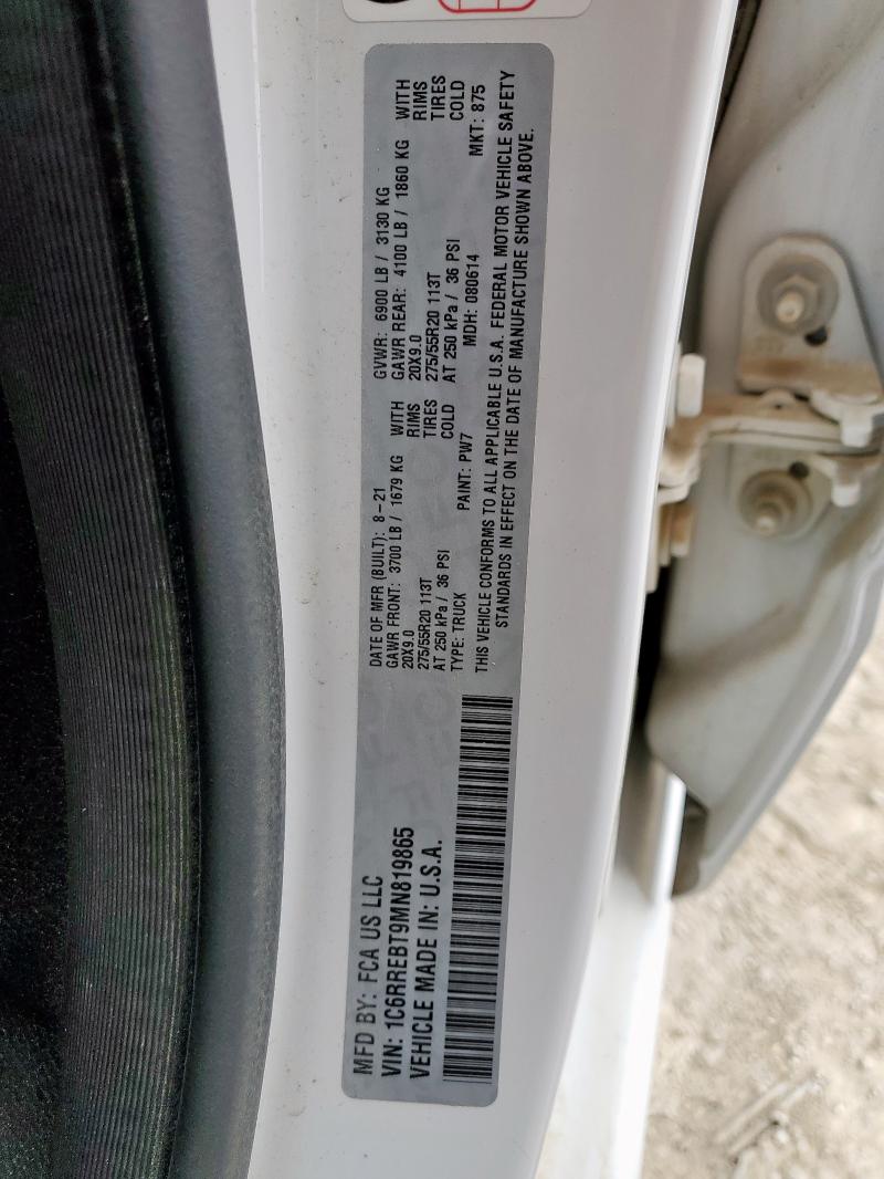 2021 RAM 1500 BIG H - 1C6RREBT9MN819865