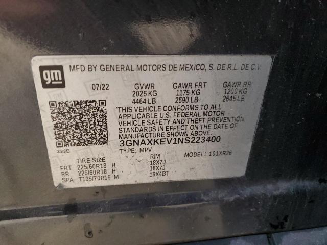 2022 CHEVROLET EQUINOX LT - 3GNAXKEV1NS223400