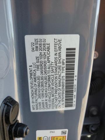 2022 HONDA PILOT SE 5FNYF6H22NB051275