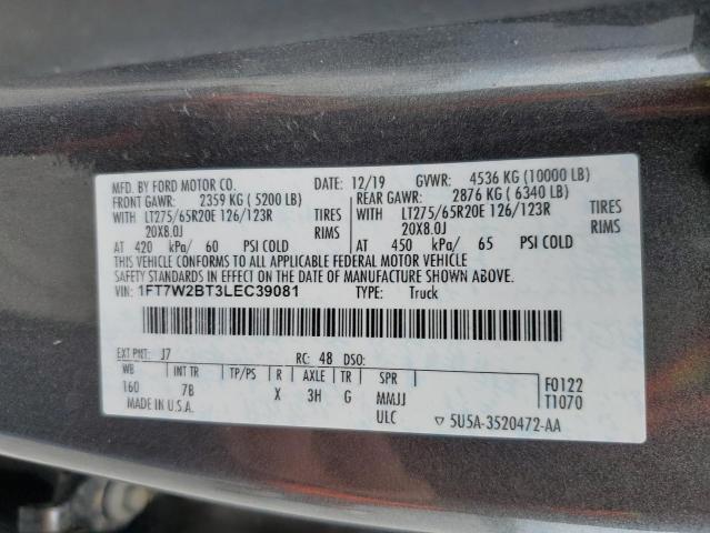 2020 FORD F250 SUPER - 1FT7W2BT3LEC39081