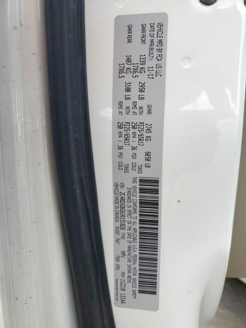 2018 DODGE GRAND CARA - 2C4RDGBG6JR151026