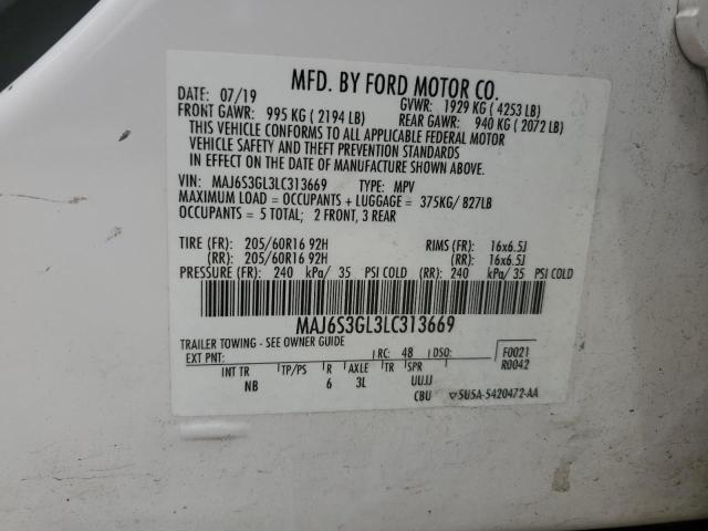 2020 FORD ECOSPORT S - MAJ6S3GL3LC313669