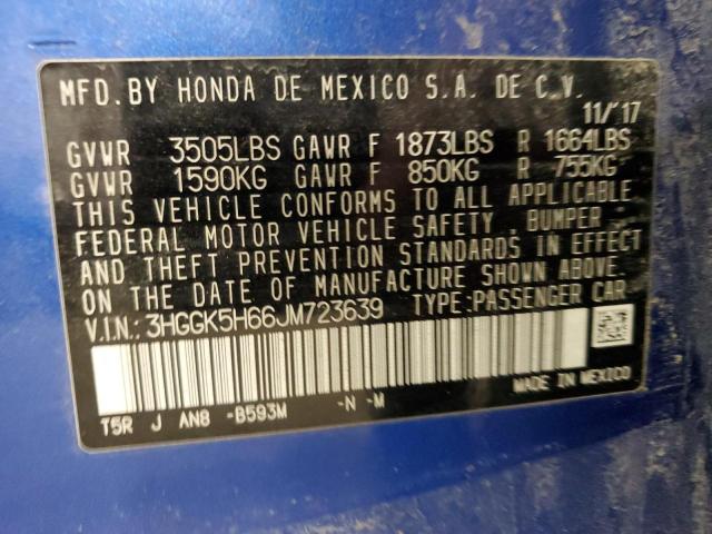 2018 HONDA FIT SPORT 3HGGK5H66JM723639