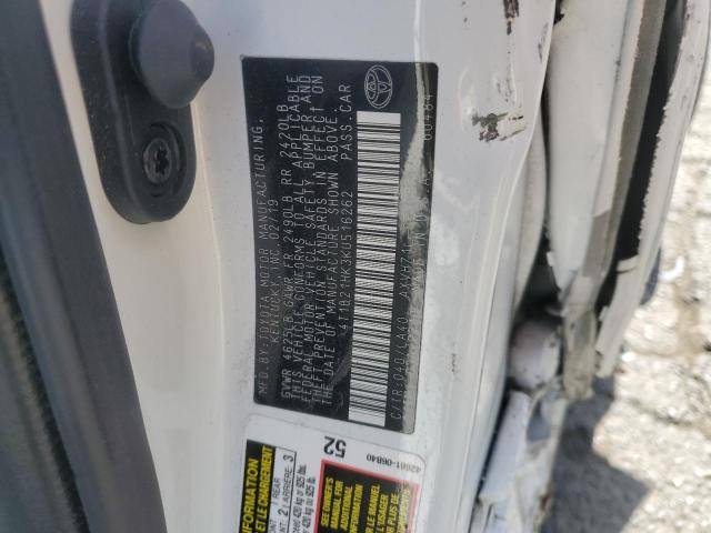 2019 TOYOTA CAMRY HYBR - 4T1B21HK3KU516262
