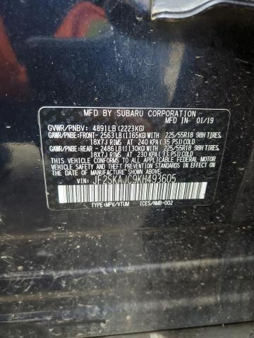 2019 SUBARU FORESTER S JF2SKAJC9KH493605