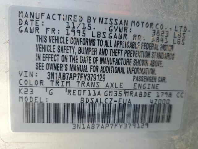 2015 NISSAN SENTRA S - 3N1AB7AP7FY379129