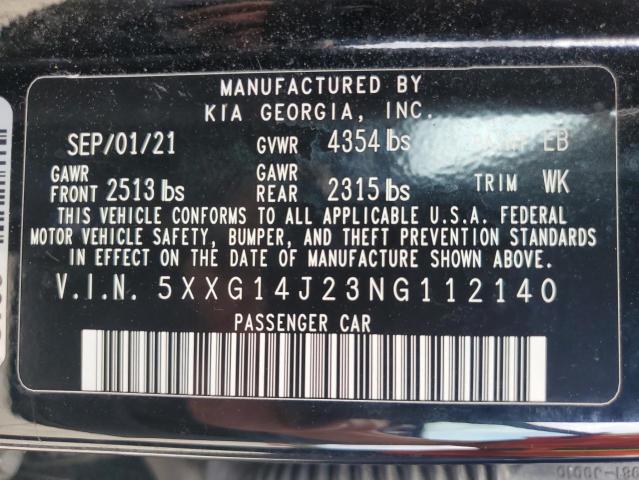 2022 KIA K5 LXS 5XXG14J23NG112140